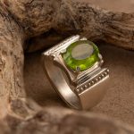 انگشتر نقره نگین زبرجد